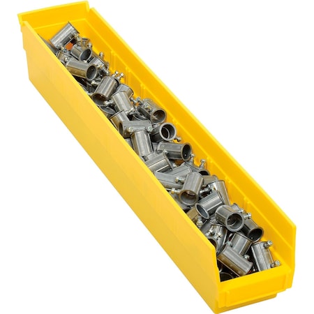 Global Industrial Shelf Storage Bin, Polypropylene, Yellow, 4 in H 184841YL